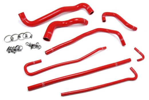 HPS Red Silicone Radiator + Heater Hose Kit Coolant - Red