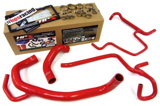HPS Red Silicone Radiator Hose Kit Coolant - Red