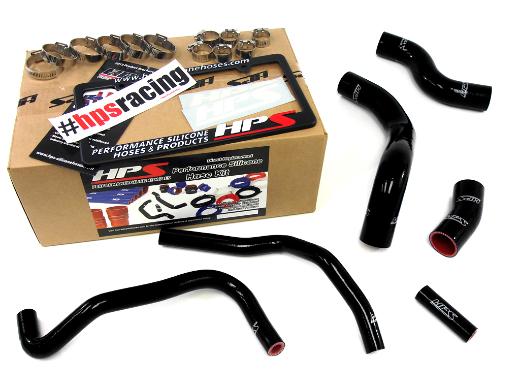 HPS Black Silicone Radiator + Heater Hose Kit Coolant - Black