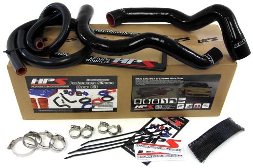 HPS Black XJ Silicone Radiator + Heater Hose Kit Coolant - Black