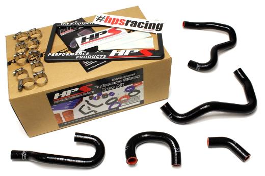 HPS S2K Black Silicone Heater Coolant Hose Kit - Black