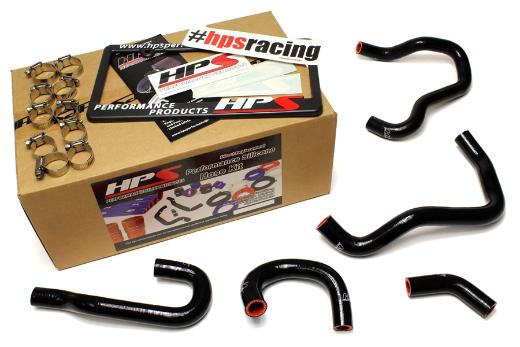 HPS S2K Black Silicone Heater Coolant Hose Kit - Black