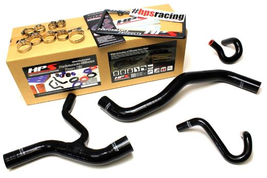 HPS Black Silicone Radiator + Heater Hose Kit Coolant - Black