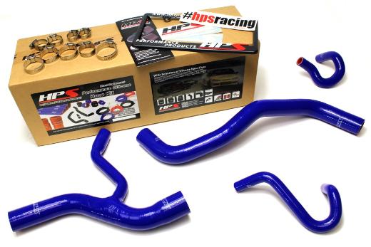 HPS Blue Silicone Radiator + Heater Hose Kit Coolant - Blue