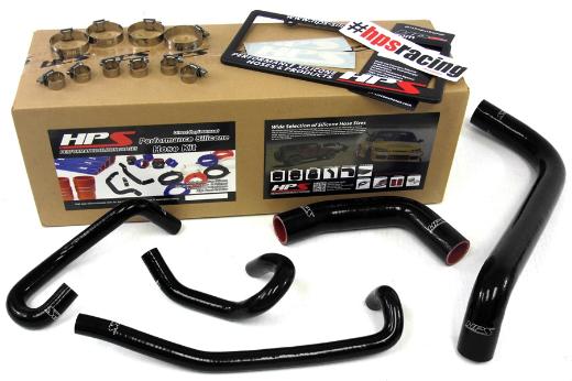 HPS Black Silicone Radiator + Heater Hose Kit Coolant - Black