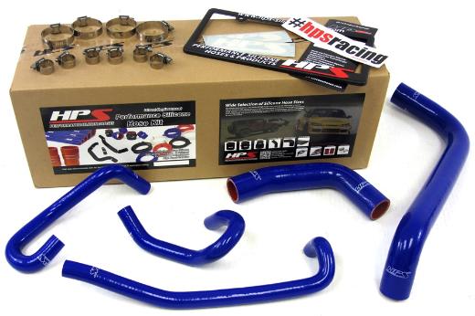 HPS Blue Silicone Radiator + Heater Hose Kit Coolant - Blue