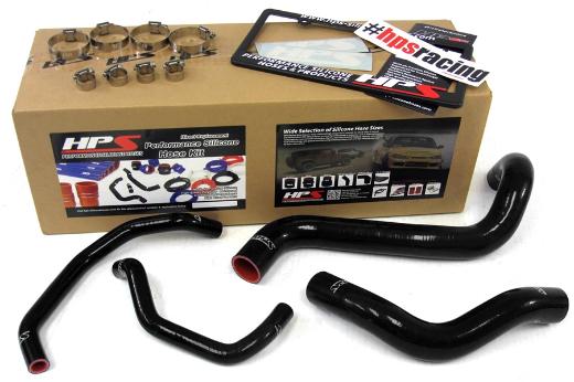 HPS Black Silicone Radiator + Heater Hose Kit Coolant - Black