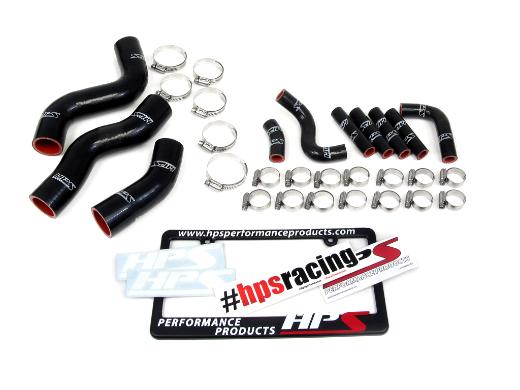 HPS Black FJ80 Silicone Radiator and Pesky Heater Coolant Hose Kit - Black