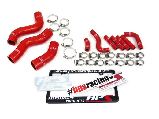 HPS Red FJ80 Silicone Radiator and Pesky Heater Coolant Hose Kit - Red