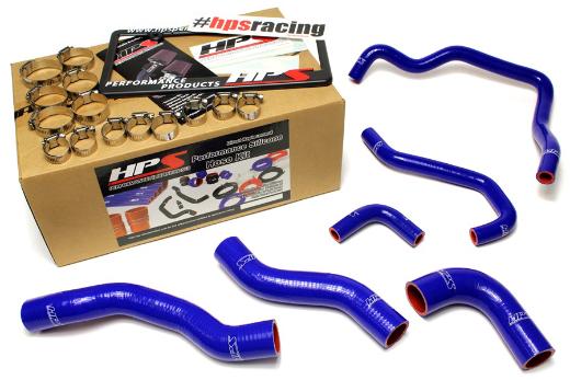 HPS Blue Silicone Radiator + Heater Hose Kit Coolant - Blue