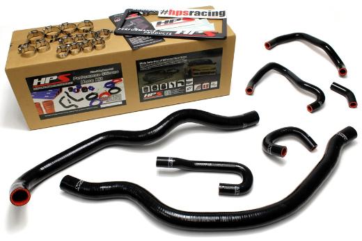 HPS Black S2K Silicone Radiator + Heater Hose Kit Coolant - Black