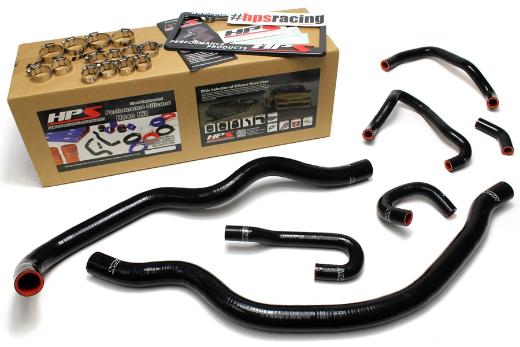 HPS Black S2K Silicone Radiator + Heater Hose Kit Coolant - Black