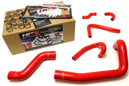 HPS Red FD3S Silicone Radiator + Heater Hose Kit Coolant - Red