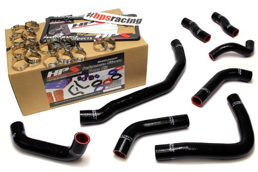 HPS Black 3SGTE Silicone front radiator + rear engine Hose Kit Coolant - Black