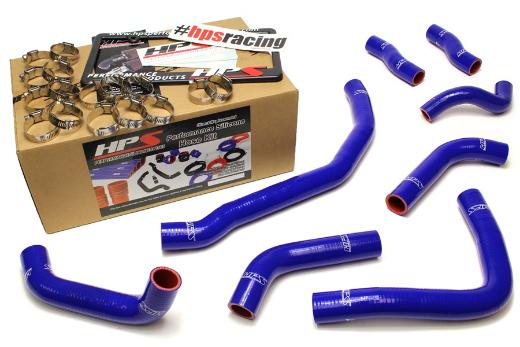 HPS Blue 3SGTE Silicone front radiator + rear engine Hose Kit Coolant - Blue