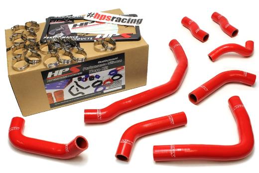 HPS Red 3SGTE Silicone front radiator + rear engine Hose Kit Coolant - Red