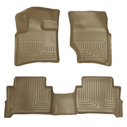 Husky Floor Liners - Front & 2nd Seat (Footwell Coverage), Tan