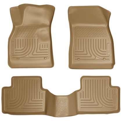 Husky Floor Liners - Front & 2nd Seat (Footwell Coverage), Tan