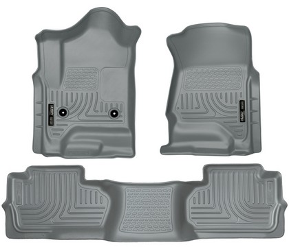 Husky Floor Liners - Front & 2nd Seat (Footwell Coverage), Grey