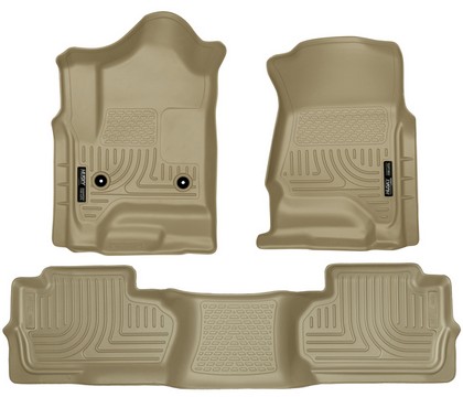 Husky Floor Liners - Front & 2nd Seat (Footwell Coverage), Tan