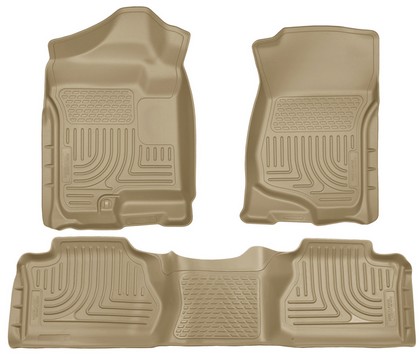 Husky Floor Liners - Front & 2nd Seat (Footwell Coverage), Tan