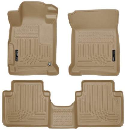 Husky Floor Liners - Front & 2nd Seat (Footwell Coverage), Tan