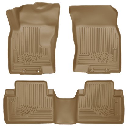 Husky Floor Liners - Front & 2nd Seat (Footwell Coverage), Tan