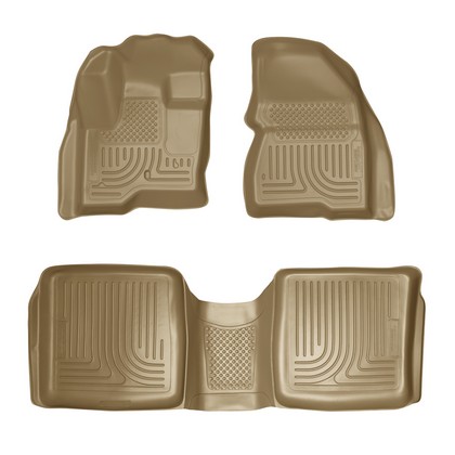 Husky Floor Liners - Front & 2nd Seat (Footwell Coverage), Tan