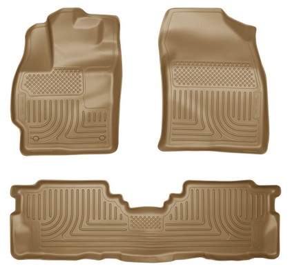 Husky Floor Liners - Front & 2nd Seat (Footwell Coverage), Tan