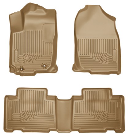 Husky Floor Liners - Front & 2nd Seat (Footwell Coverage), Tan