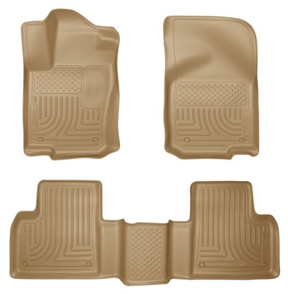 Husky Floor Liners - Front & 2nd Seat (Footwell Coverage), Tan