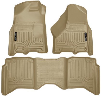 Husky Floor Liners - Front & 2nd Seat (Footwell Coverage), Tan