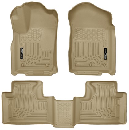 Husky Floor Liners - Front & 2nd Seat (Footwell Coverage), Tan