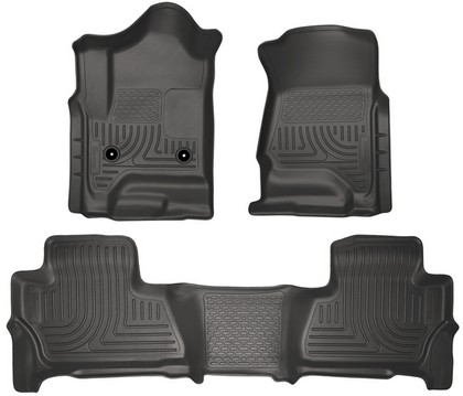 Husky Floor Liners - Front & 2nd Seat (Footwell Coverage), Black