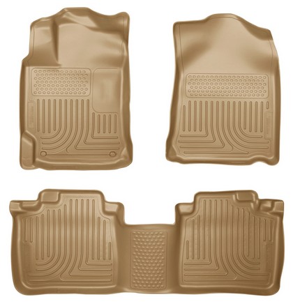 Husky Floor Liners - Front & 2nd Seat (Footwell Coverage), Tan