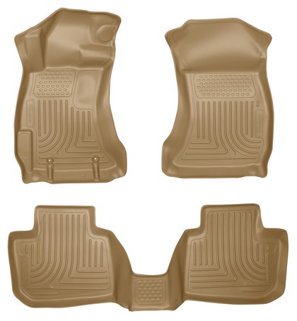 Husky Floor Liners - Front & 2nd Seat (Footwell Coverage), Tan