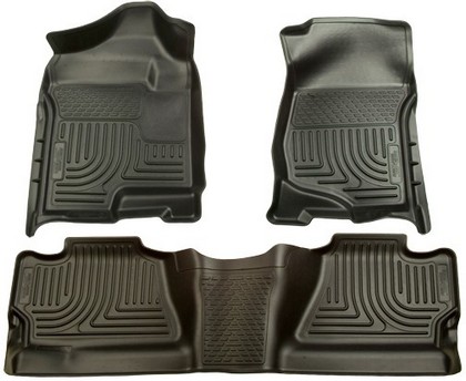 Husky WeatherBeater Combination Front and Back Seat Floor Liners – Black 