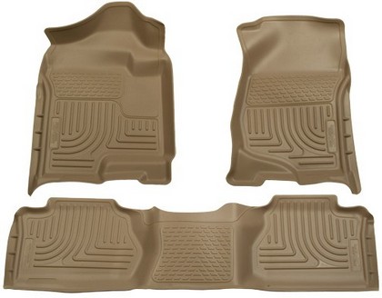 Husky WeatherBeater Combination Front and Back Seat Floor Liners – Tan