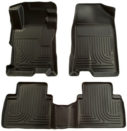 Husky WeatherBeater Combination Front and Back Seat Floor Liners – Black