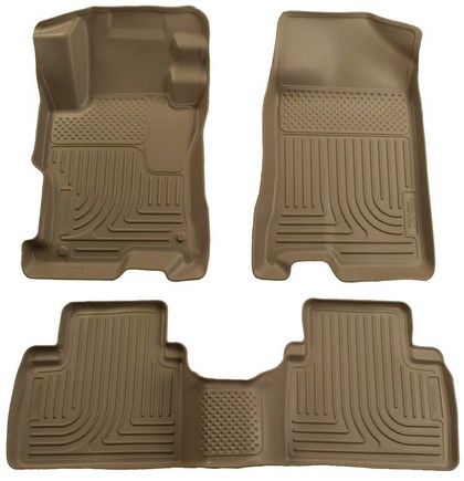 Husky WeatherBeater Combination Front and Back Seat Floor Liners – Tan