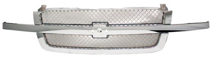 In Pro Car Wear Grille, OE Replacement - CHR/GRAY - Smooth W/O Cladding