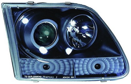 In Pro Car Wear Head Lamps, Projector W/ Rings - Black Housing / Clear Projector