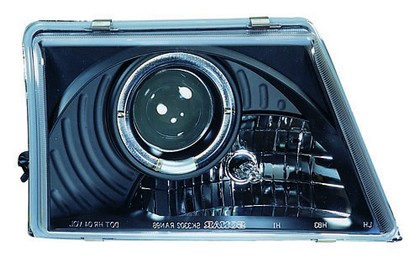 In Pro Car Wear Head Lamps, Projector W/ Rings - Black Housing / Clear Projector