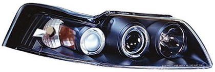 In Pro Car Wear Head Lamps, Projector W/ Rings - Black Housing / Clear Projector - W/ Amber Reflector