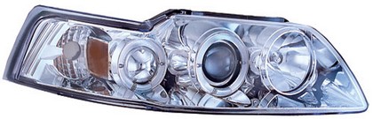 In Pro Car Wear Head Lamps, Projector W/ Rings - Chrome Housing / Clear Projector - W/ Amber Reflector