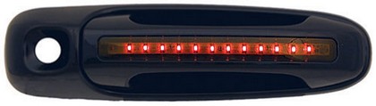 In Pro Car Wear LED Door Handle, Front, Black (2ps/set) - Red LED/Smoke Lens - Both Sides Key Hole