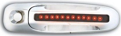 In Pro Car Wear LED Door Handle, Front, Chrome (2ps/set) - Red LED/Smoke Lens - Both Sides Key Hole