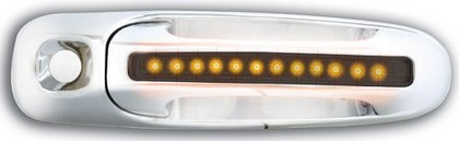 In Pro Car Wear LED Door Handle, Front, Chrome (2ps/set) - Amber LED/Smoke Lens - Both Sides Key Hole