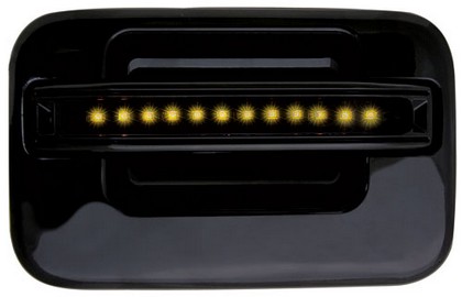 In Pro Car Wear LED Door Handle, Rear, Black (2ps/set) - Amber LED/Smoke Lens - No Key Hole