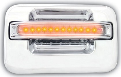 In Pro Car Wear LED Door Handle, Front, Chrome (2ps/set) - Amber LED/Clear Lens - RH No Key Hole